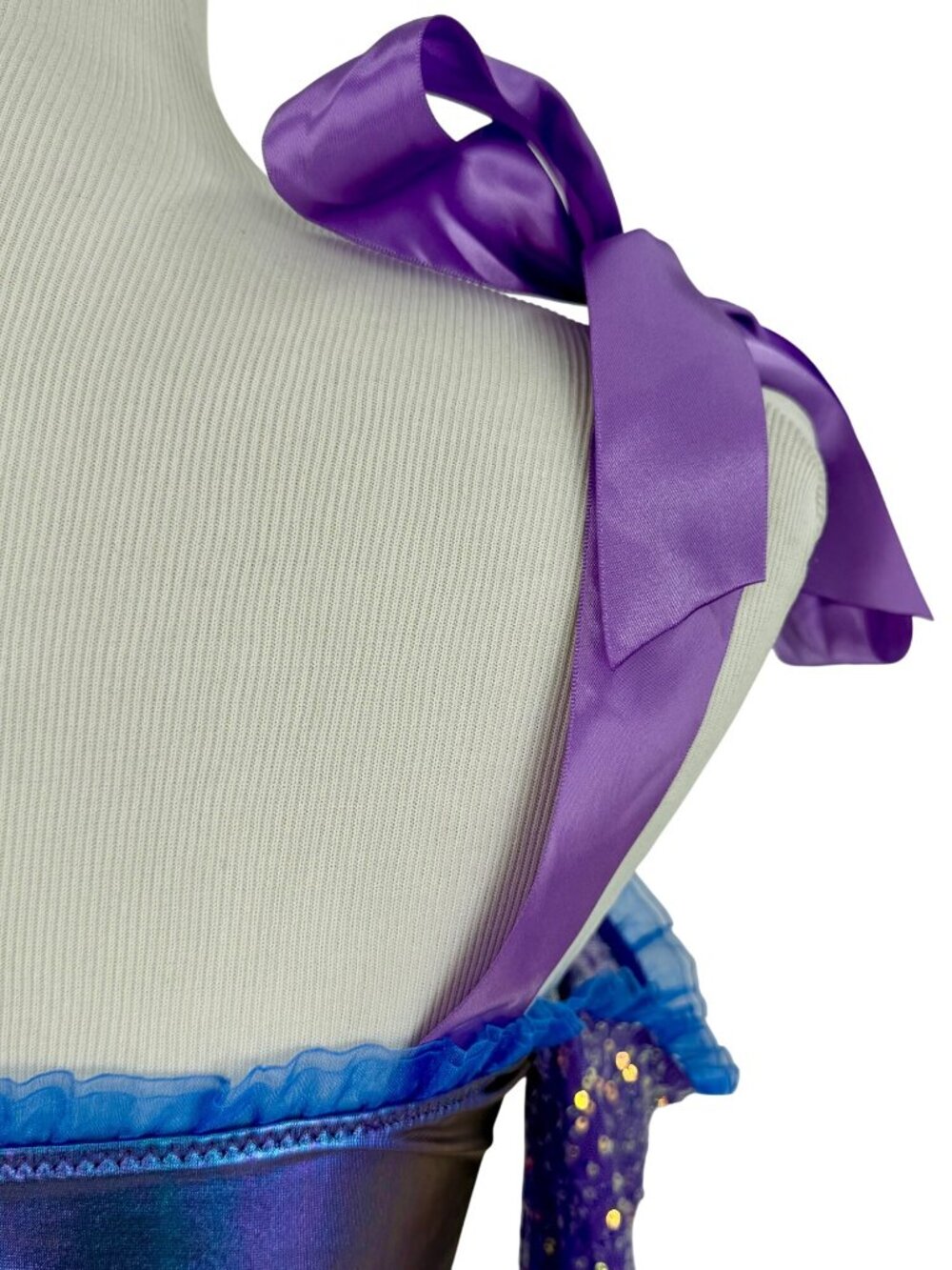 NWT Dolls Kill Purple Fairy Sequin Corset Mini Dress Wings Garters Costume Rave - Picture 11 of 16